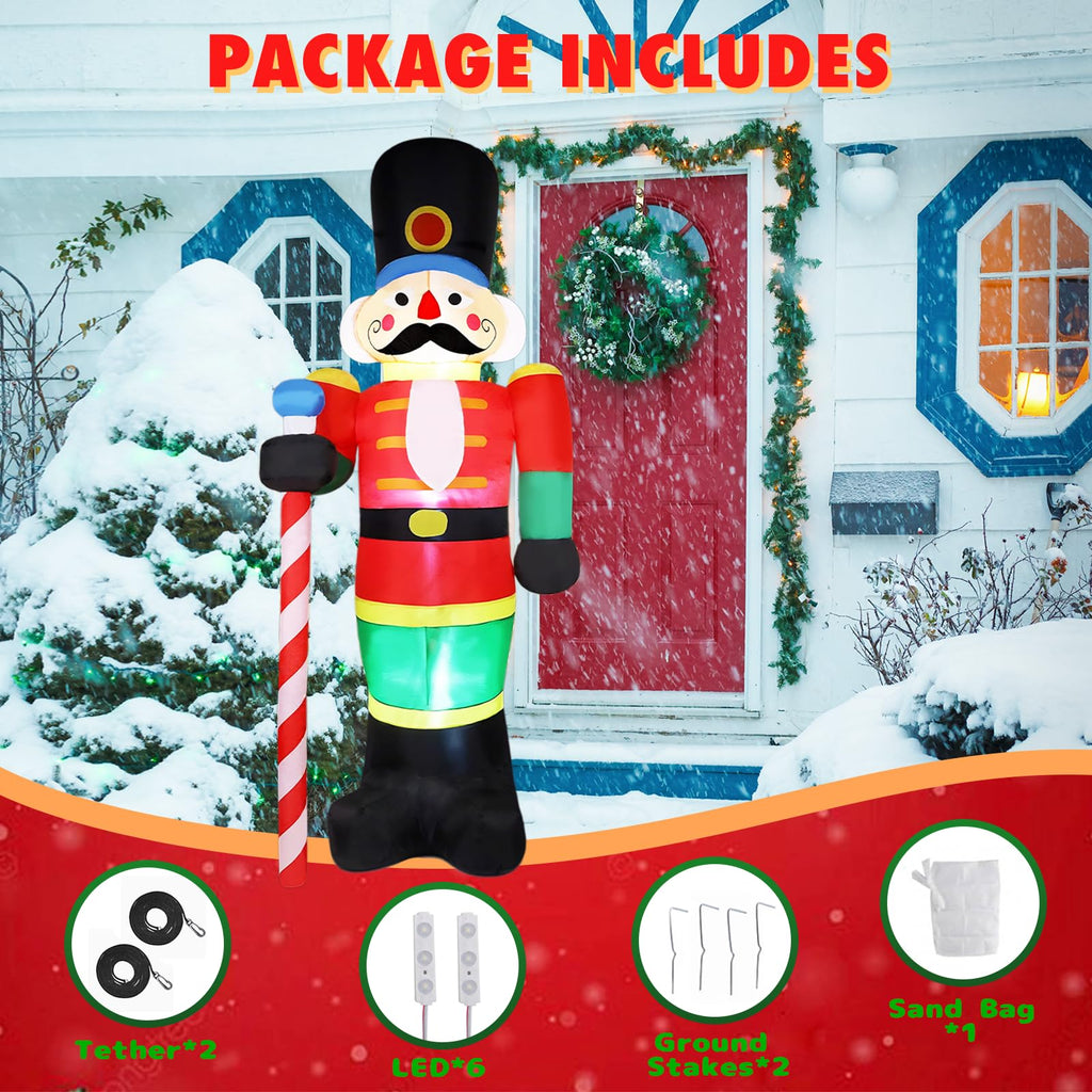 8 FT Christmas Inflatables Nutcracker Outdoor Decorations