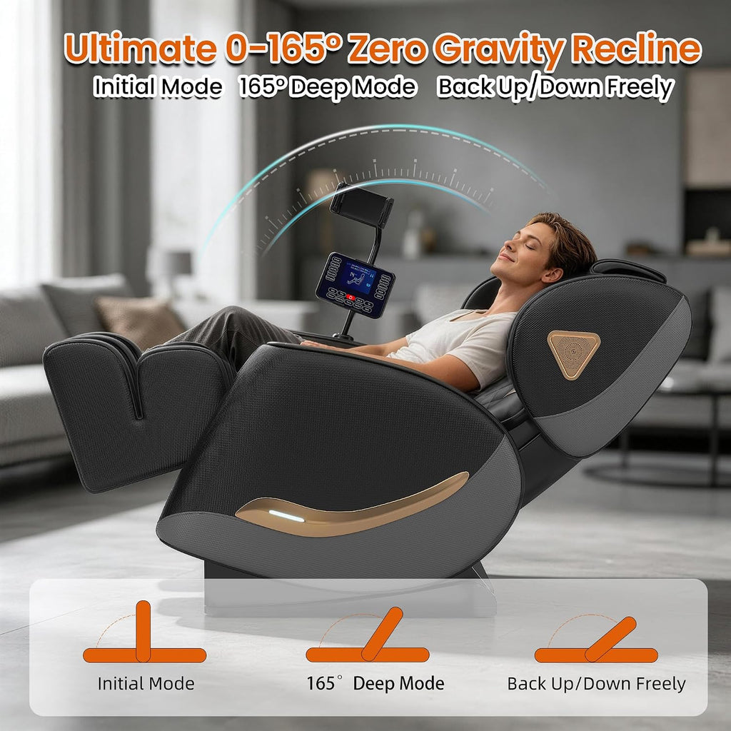 2027 Zero Gravity Massage Chair Full Body and Recliner with Heat & 10 Fix Rollers, 5 Auto Modes & 3 Intensity Levels