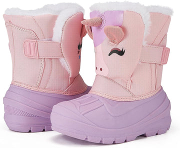 Kids Waterproof Snow Boots Toddler Winter Boots Girl Boy Fur Lined