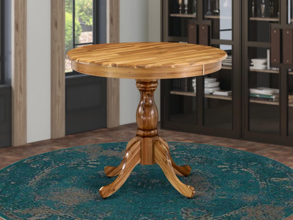 West Furniture AMT-ANA-TP Antique Dining Room Table - a Round Kitchen Table Top with Pedestal Base, 36x36 Inch