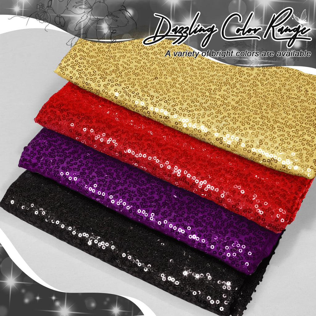 Black Sequin Fabric by The Yard, 1 Yard, 48 Inch Wide