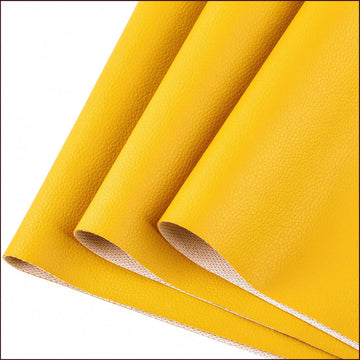 Upholstery Faux Leather Sheets Fabric 54" X 36" Suitable for Furniture Sewing, Sofa Handmade DIY Projects (Yellow, 1