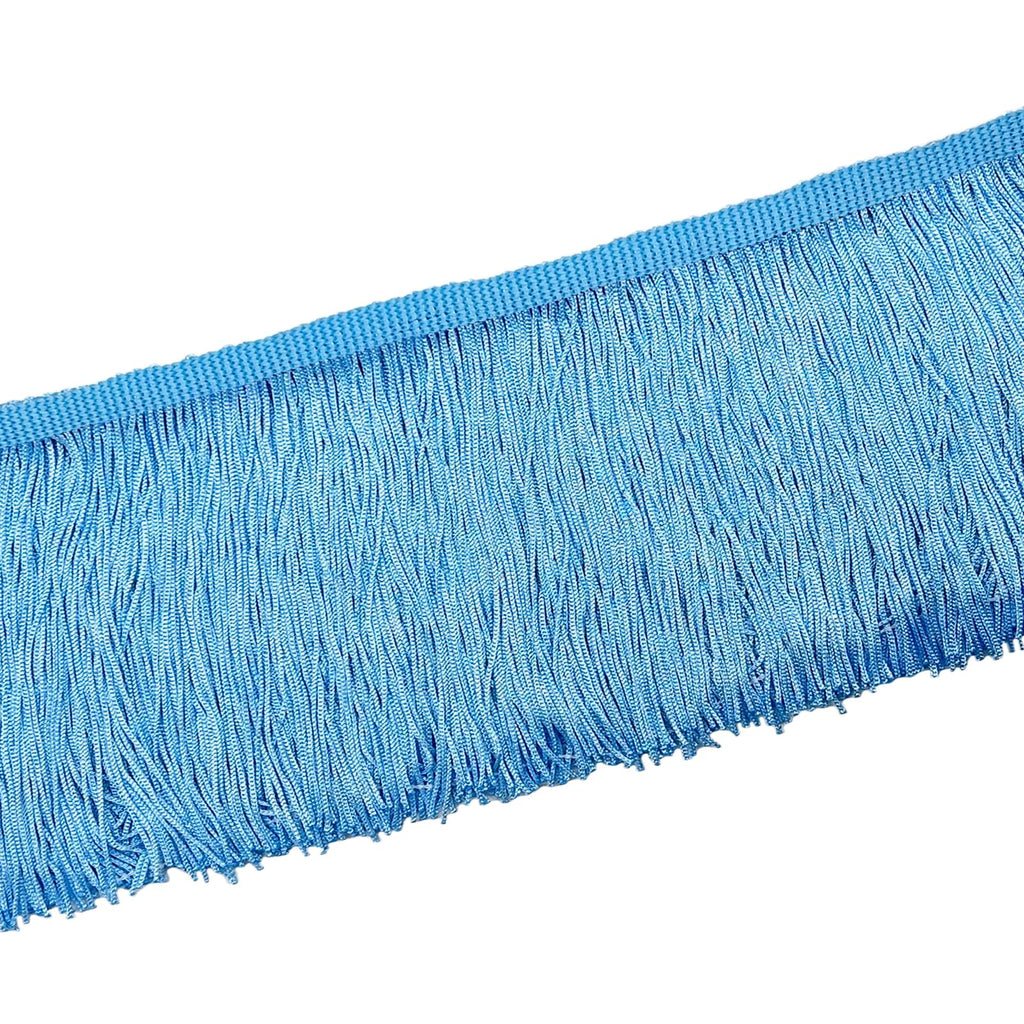 Chainette Fringe Trim, Light Blue, 4" Wide, 10 Yards