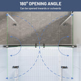 34" W ×72" H Frameless Pivot Shower Door, Pivot Swing Shower Glass Door