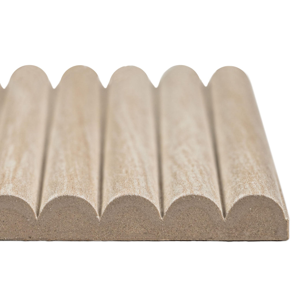 Porcelain Fluted Wood Wall Tile | Serata Harmona Dunewood | 4.5" x 9"