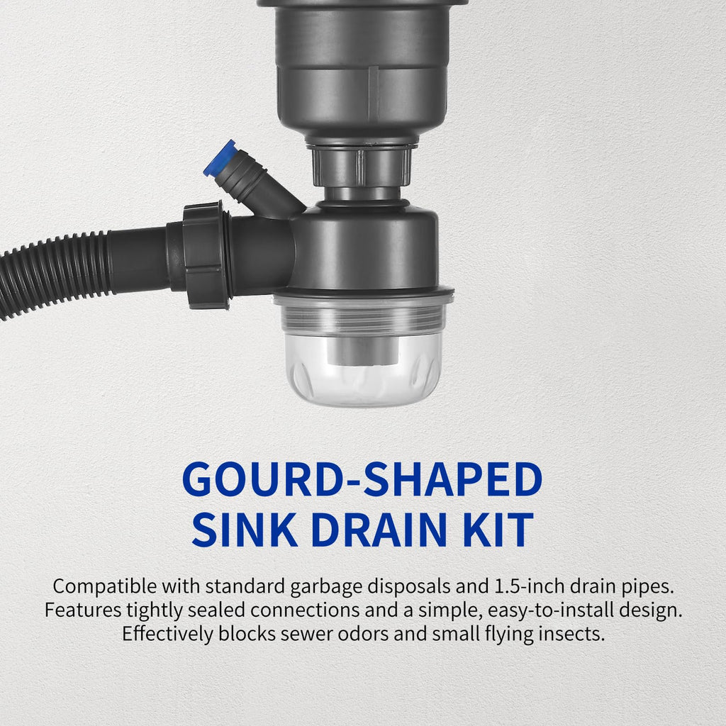 Stainless Steel -Single Bowl | 30 Inch Undermount | Free Three-Way Fitting Included for Unified Water Outlets