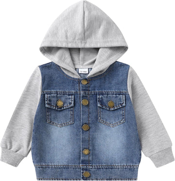 Toddler Jean Jacket with Hood Denim Outerwear for Girls and Boys