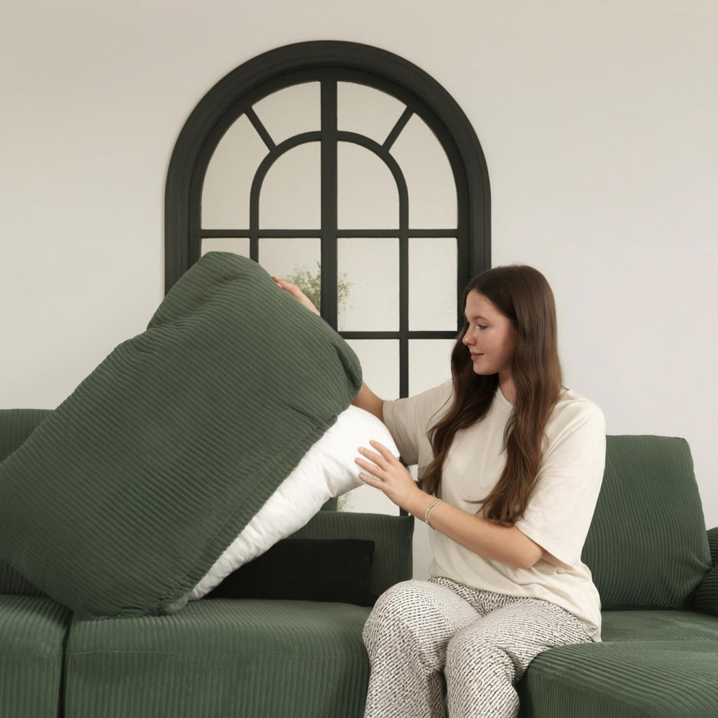 Extra Large Sectional Modular Sofa, U Shape Modular Sofa, Green