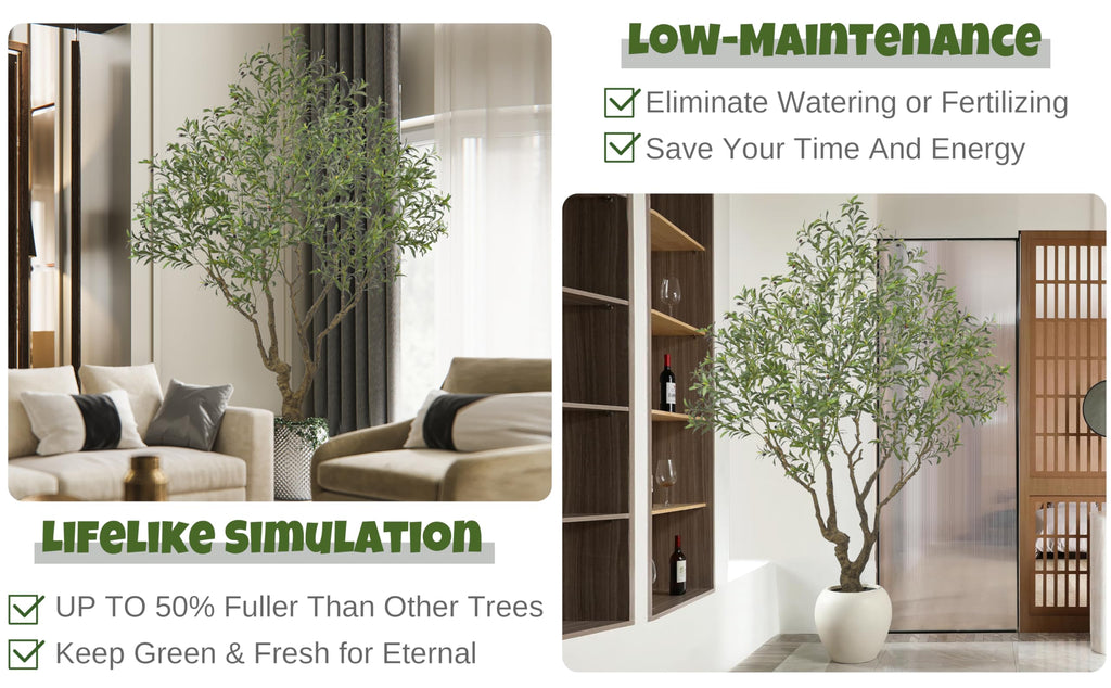 Artificial Olive Tree 8.2FT with 3342 Leaves & 136 Olive Fruits