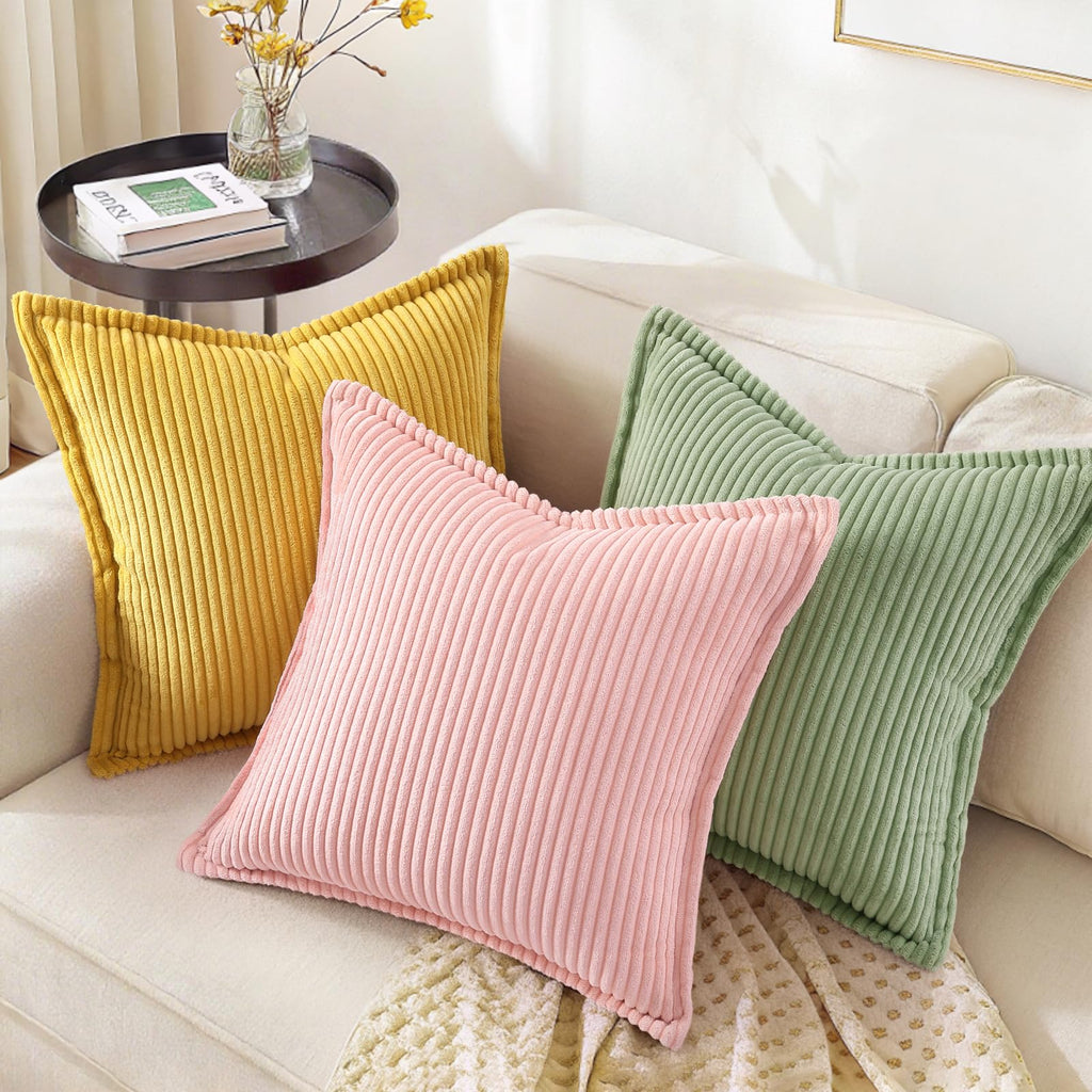 Fall Corduroy Pink Throw Pillow Covers 12x20 Set of 2