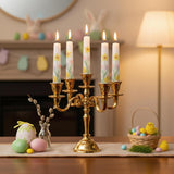 5 Arm Baby Candelabra Gold Glossy 8 Inch Taper Candle Holders Gothic Decorations Candlesticks Holder Home Decor
