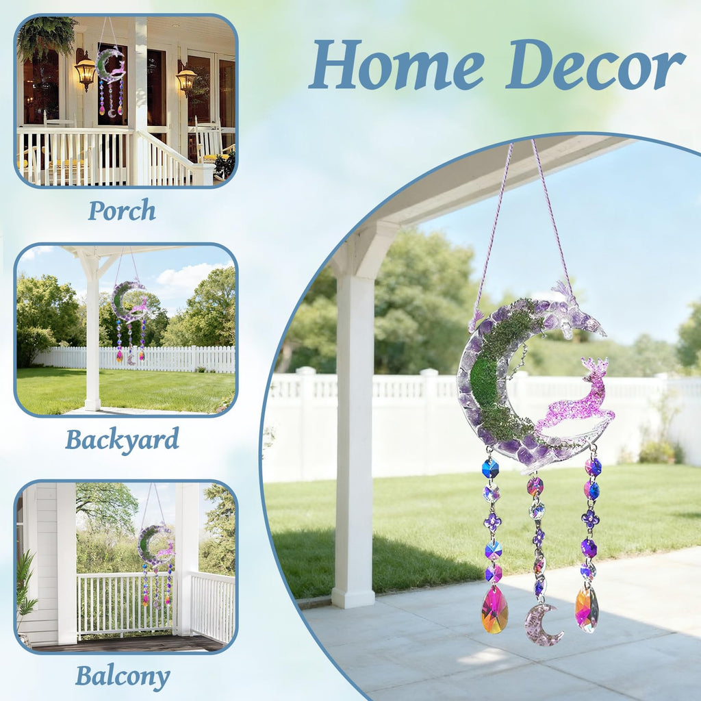 Crystal Suncatchers for Window Purple Deer Dreamy Crystal