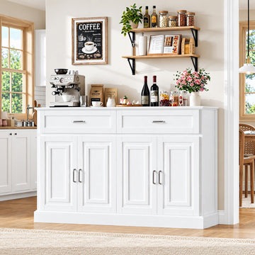Sideboard Buffet Cabinet with Storage, White Coffee Bar Cabinet