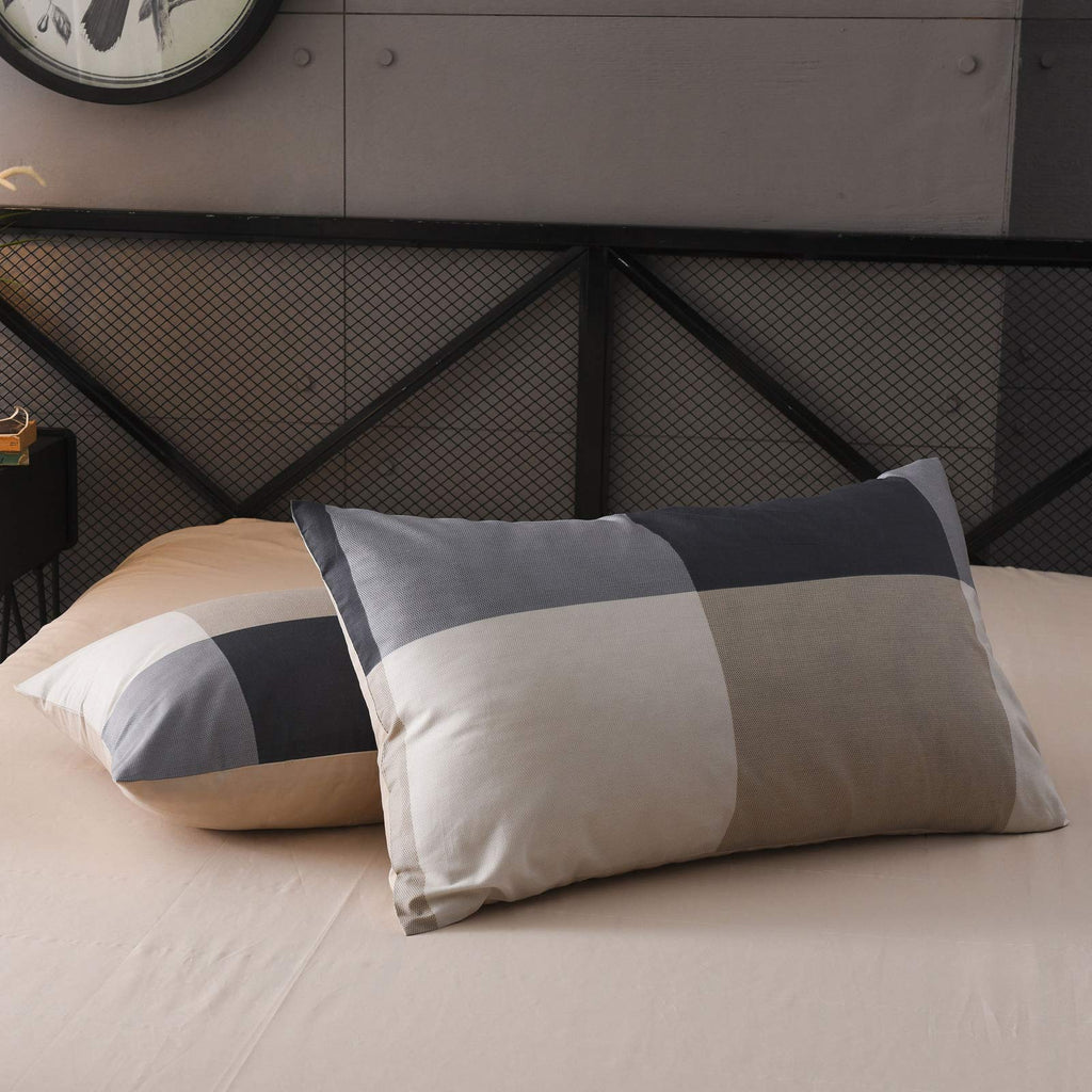 Buffalo Plaid Comforter Set 3 Pieces Soft Cute Plaid Bedding Comforter Lightweight Check Geometric Style