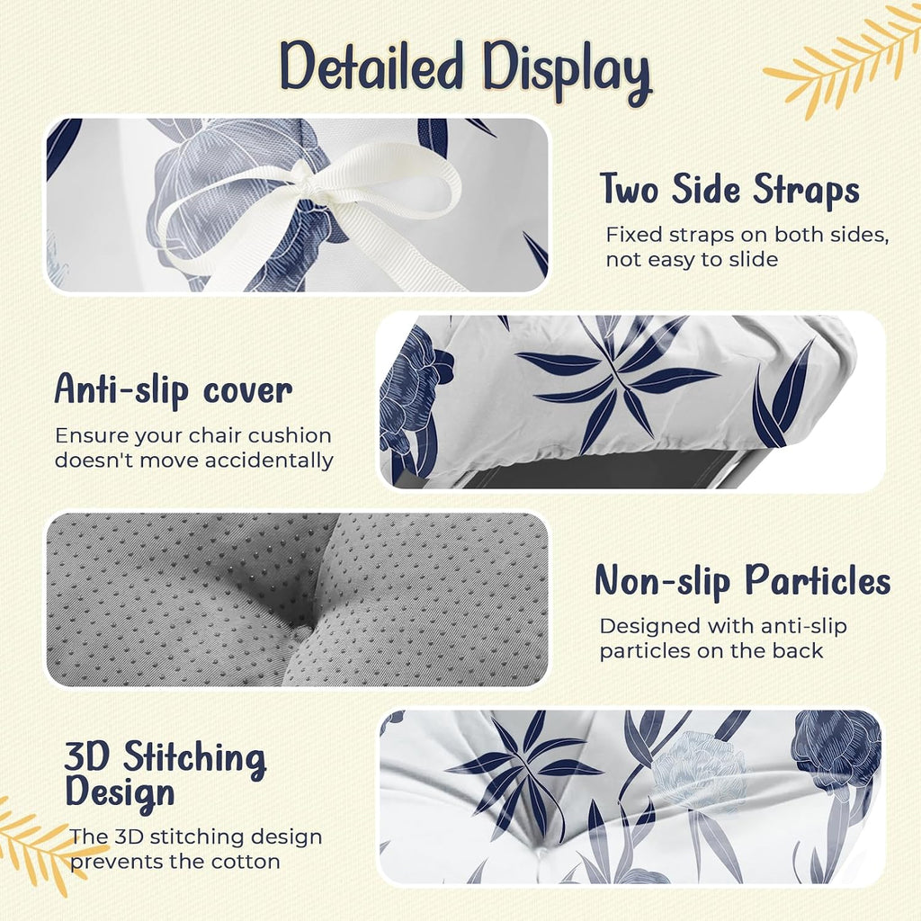 Outdoor Lounge Chair Cushions Waterproof 75.1x22.8x4.7" Blue Enchantress | 600D Oxford Fabric, Cotton Filling