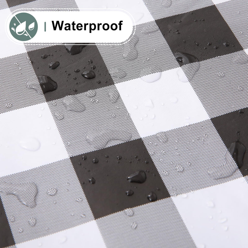 Round Waterproof Vinyl Table Cloth, Flannel Backed Tablecloth