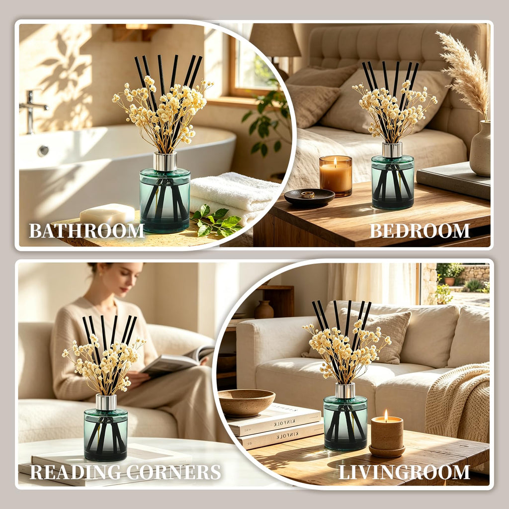 Reed Diffuser Set, Eucalyptus & Wild Mint Scent, 4.06 fl oz