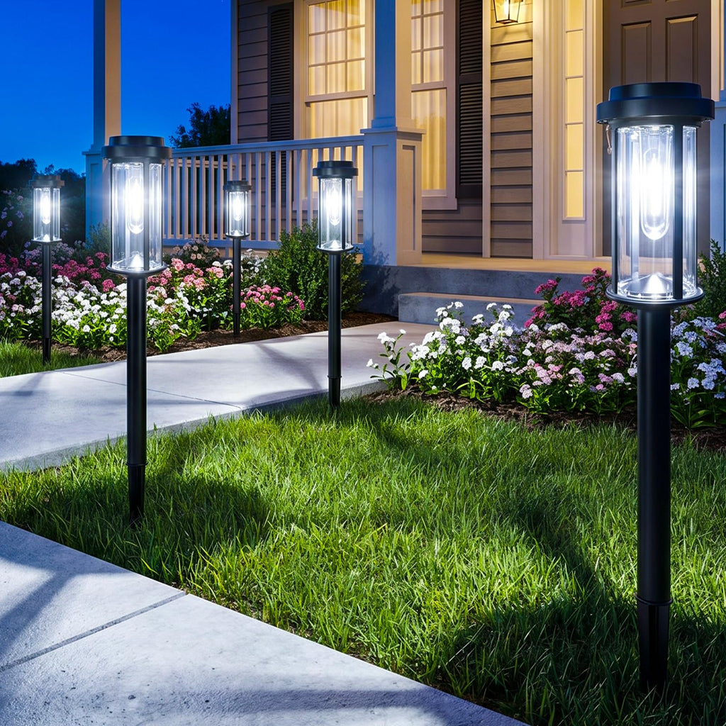 12 Pack Solar Lights Outdoor, 21" Solar Pathway Lights Outdoor