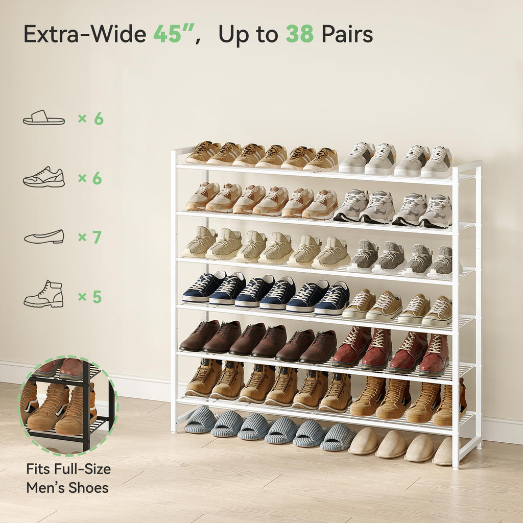 6 Tier Shoe Rack for Closet, Metal Shoe Organizer Holds 36 Pairs