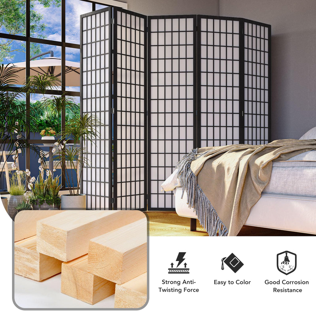 Room Divider 6 Panel, 6ft Folding Privacy Screen for Room Separation, Shoji Screen Japanese Style Room Divider Wall