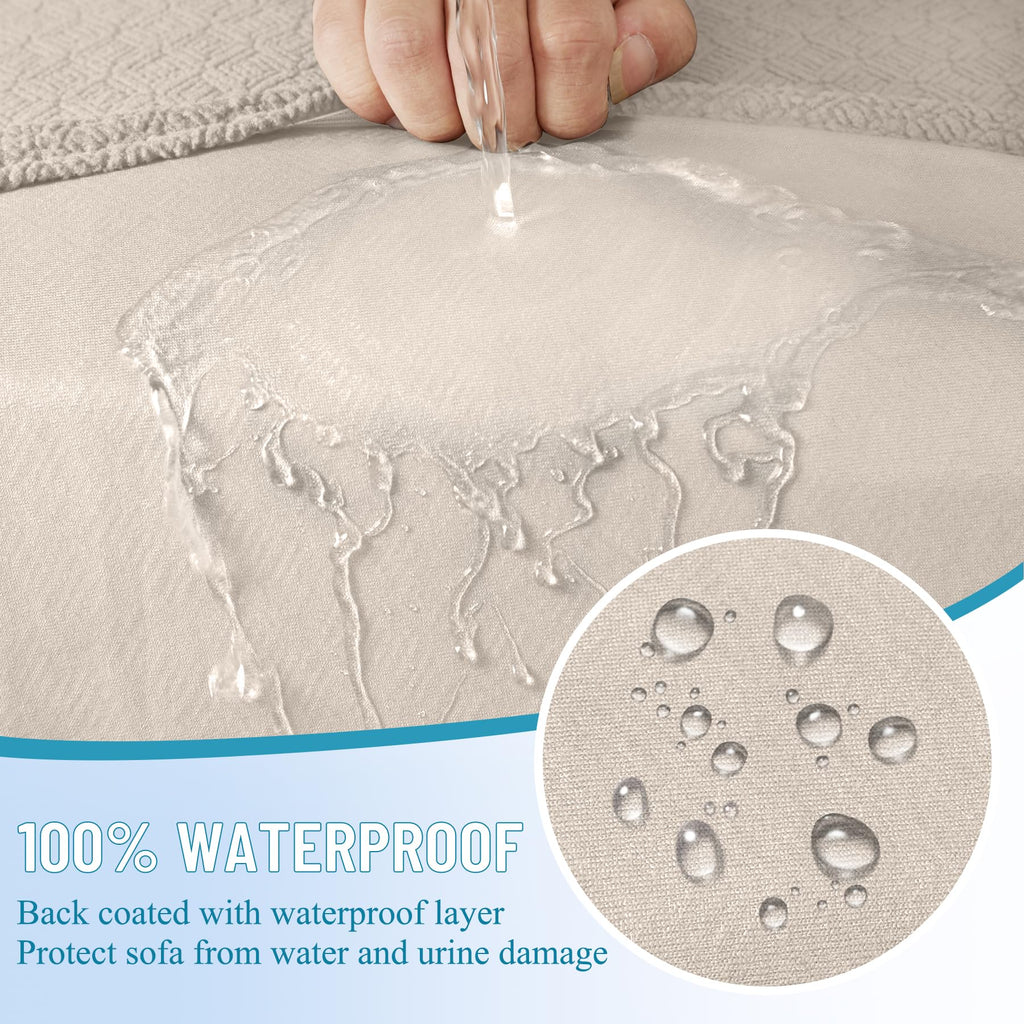 Waterproof Sectional Couch Cushion Covers Stretch Corner Sofa Cushion Covers Jacquard L Shaped Slipcover Washable 5