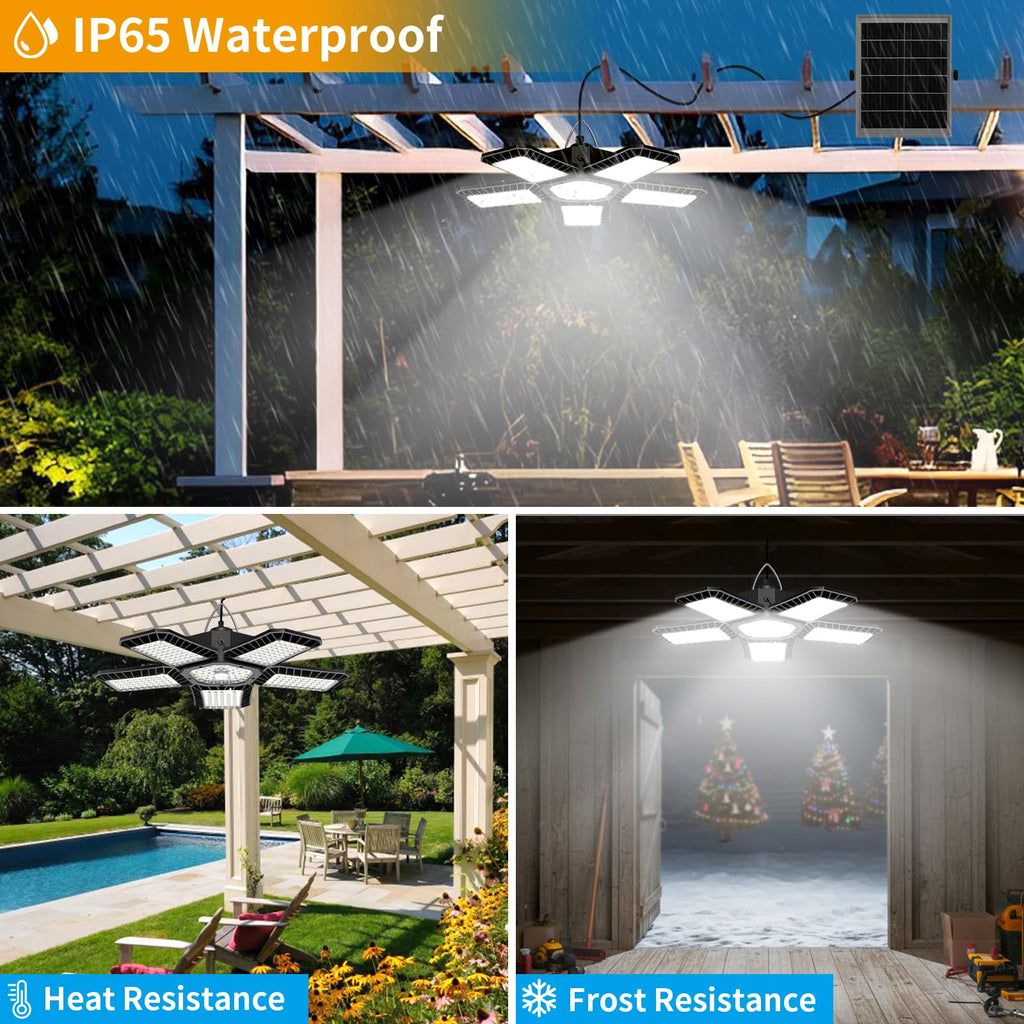 Solar Shed Light Indoor Outdoor, Upgrade Large Solar Powered Motion Sensor Pendant Light Works Day & Night