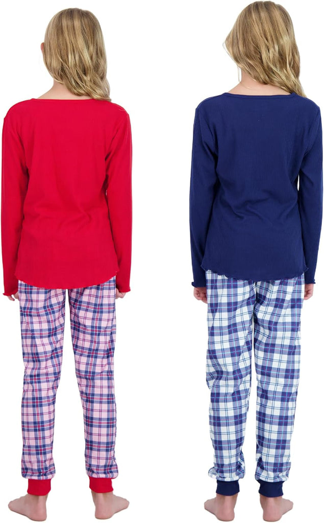 Girls Pajama Set Long Sleeve Shirts & Fleece Sleep Pants Kids Sleepwear Soft & Cozy Pajamas for Girls
