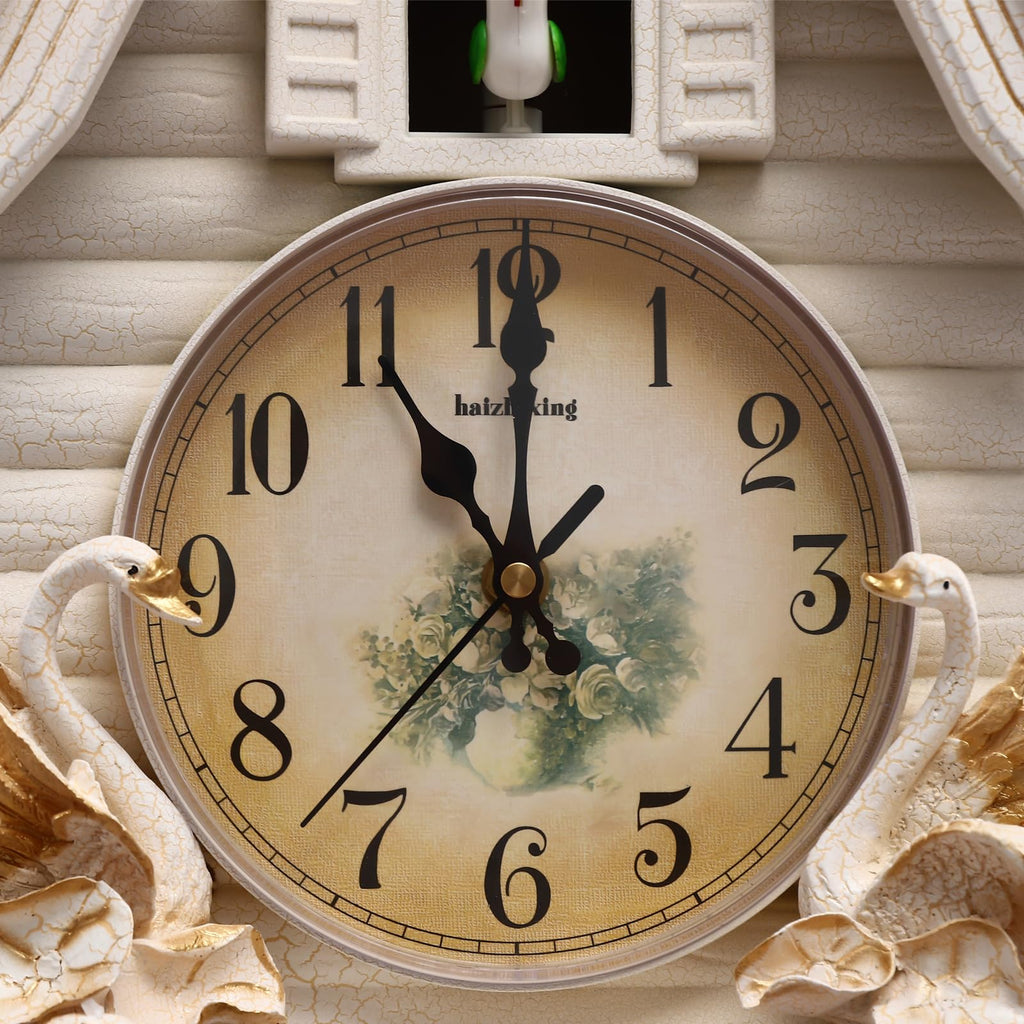 Black Forest Wall Clock, Modern Creative Silent Wall Clock, Realistic House and Cuckoo Shapes, Battery Powered(Not