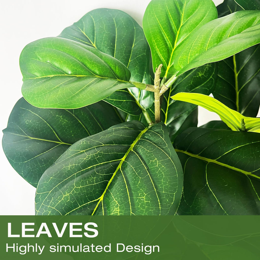 4ft Fiddle Leaf Fig Tree Artificial Plants in Woven Basket