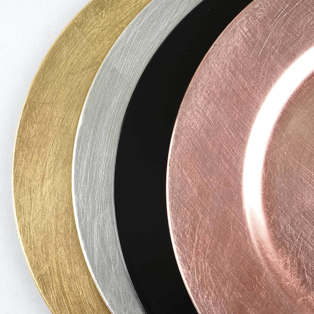 13" Charger Plates - Acrylic Gold Round Disposable Chargers - Set of 12