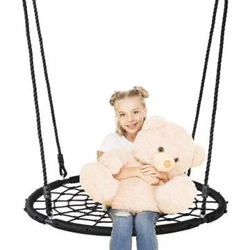 40 Inch Tree Swing, Spider Web Round Swing Net for Kids, 660lbs Weight Capacity, Swing Seat for Backyard, Playground