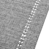 Solid Dark Gray Color Hemstitched Tablecloth (Oval 60 x 84 Inches Tablecloth)