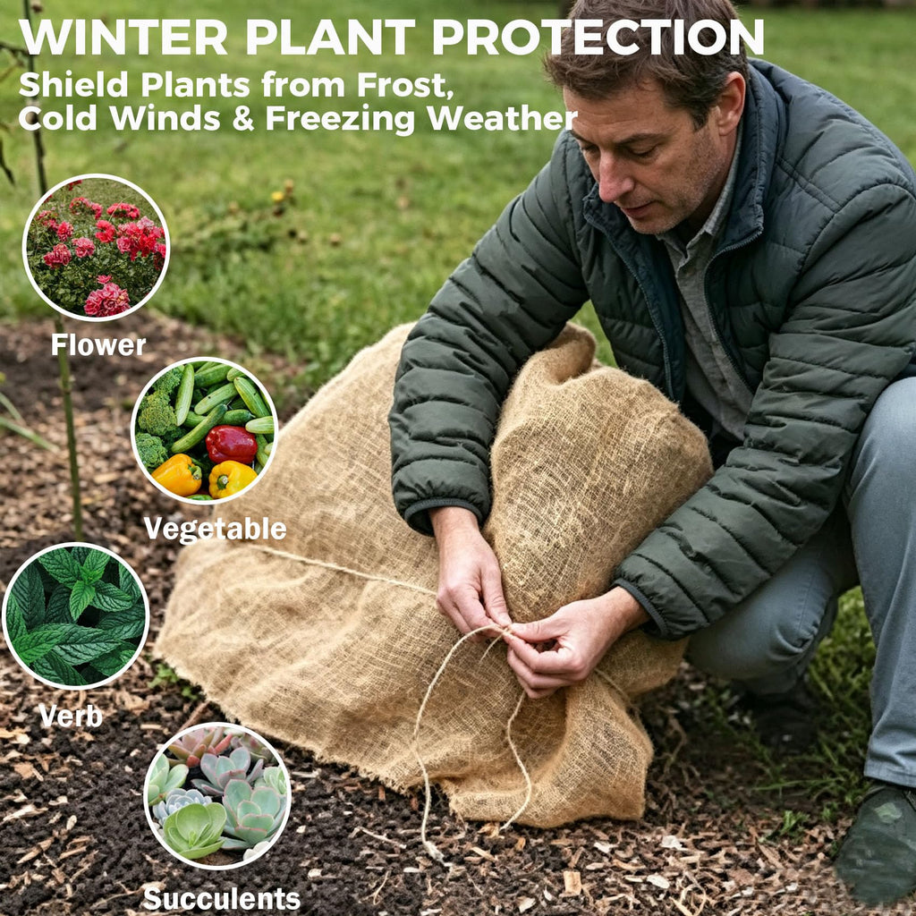 20" x 10 ft Burlap Fabric Roll, Natural Jute Burlap for Garden & Outdoor Use, Tree Wrap & Weed Barrier Cloth, Burlap