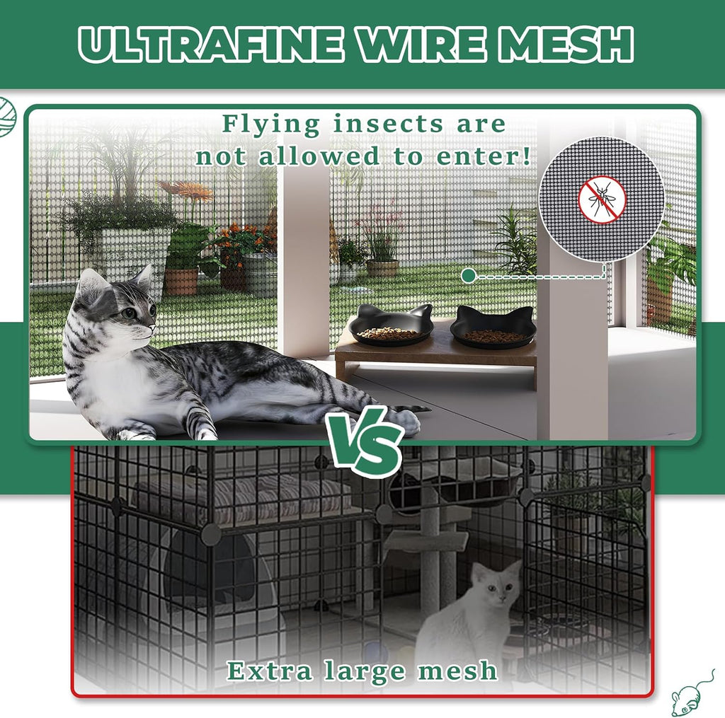 Large Window Catio Cat Window Box, Expandable Cat Catio for Indoor Cats, Outdoor Enclosure with 4 Platforms, 3 Doors