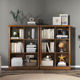 6 Cube Storage Organizer Bookcase - 3 Tiers 6 Storage Cube Adjustable Space Book Case, Display Cabinet Organizer