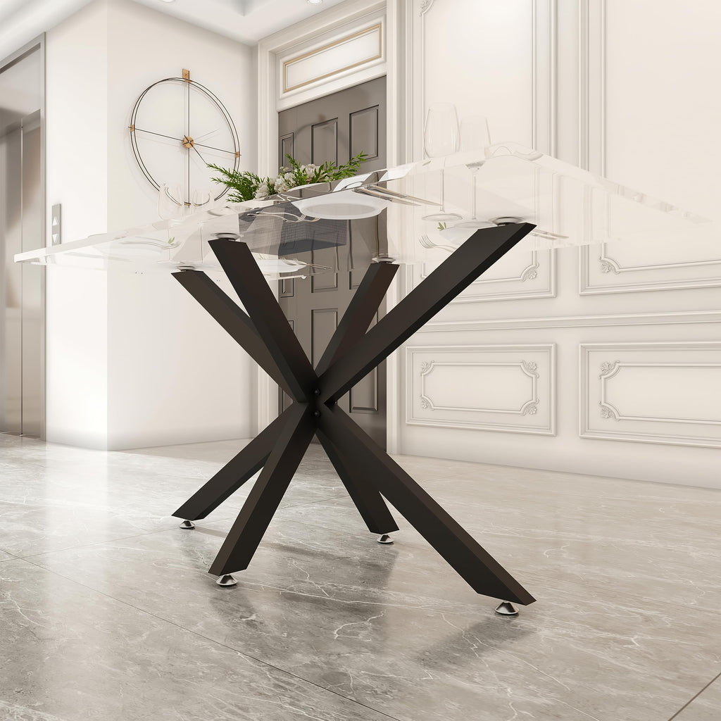 28 Inch Metal Dining Table Base, 1200 LBS Load Suitable for Glass Tops