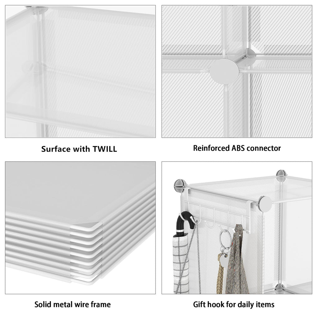 Cube Storage Organizer, 16 Cube Closet Organizers, Clear