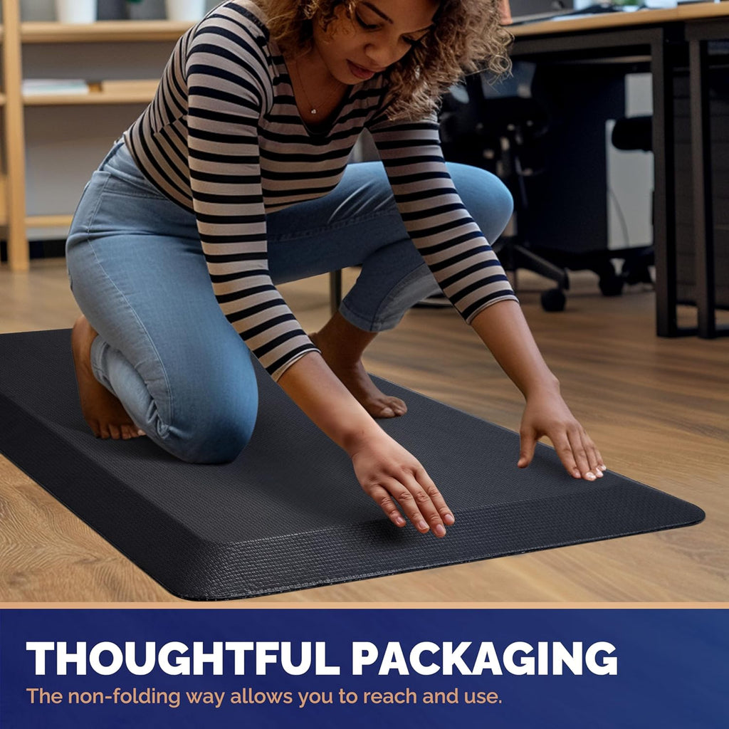 Anti Fatigue Mat for Standing, 9/10 Extra Thick Ergonomic Standing Desk Mat, Comfort Memory Foam Standing Mat at
