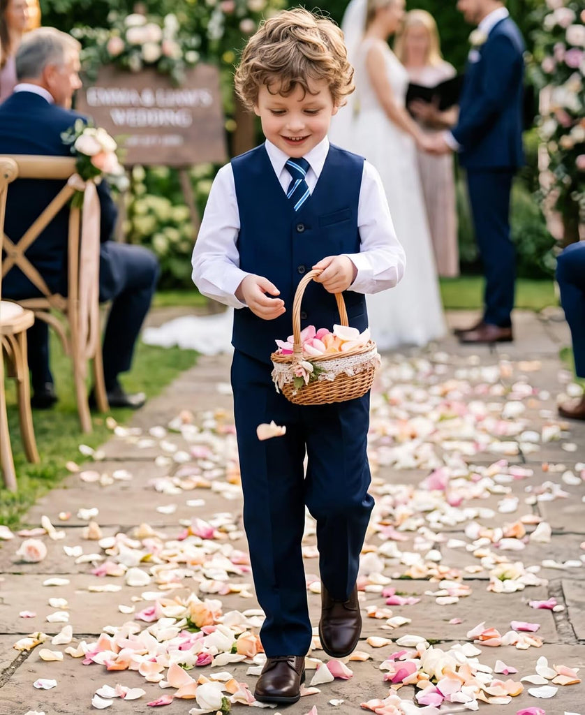 Boys Suit piece Kids Ring Bearer Wedding Vest Pants Formal Outfit