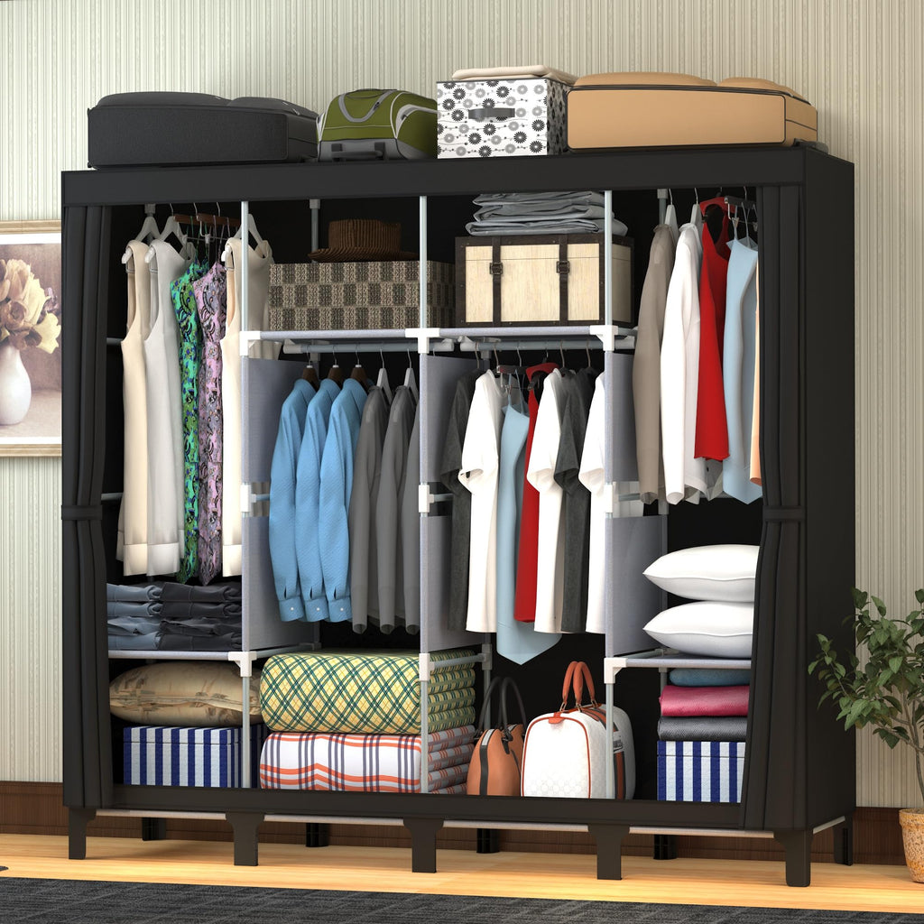 Portable Closet , 67" H x 67.7" H (Black, X-Large)