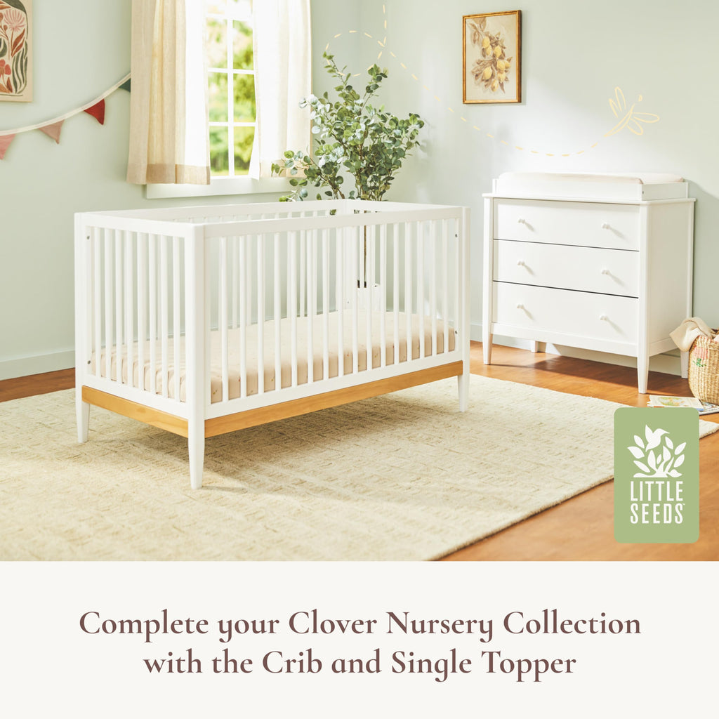 Clover 3 Drawer Dresser, White/Whitewash Natural