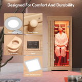ENSTVER Infrared Wood Sauna 5.4Ft 1 Person