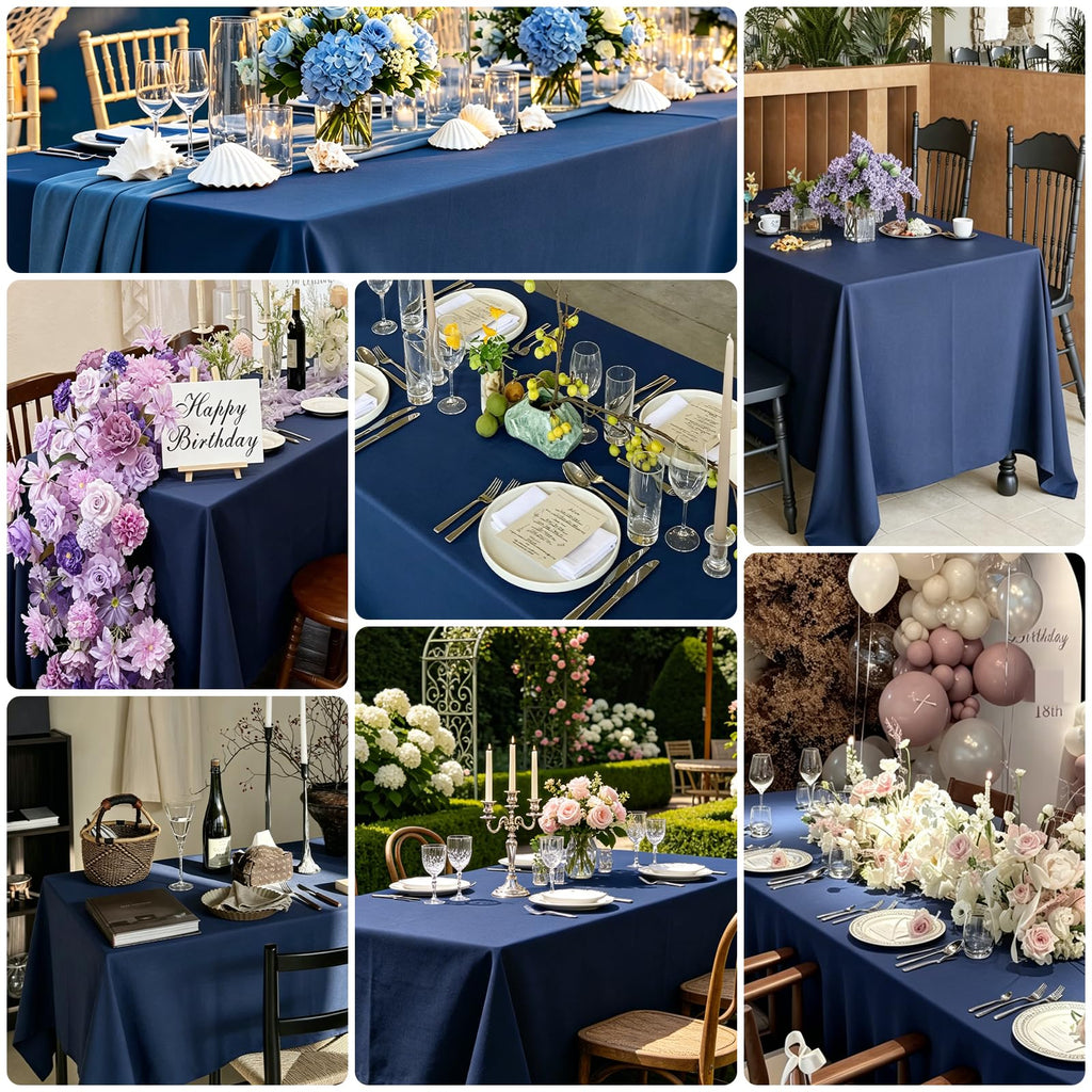 6 Pack Blue Table Cloth Rectangle 60X126 Inch Tablecloth Fit 8FT