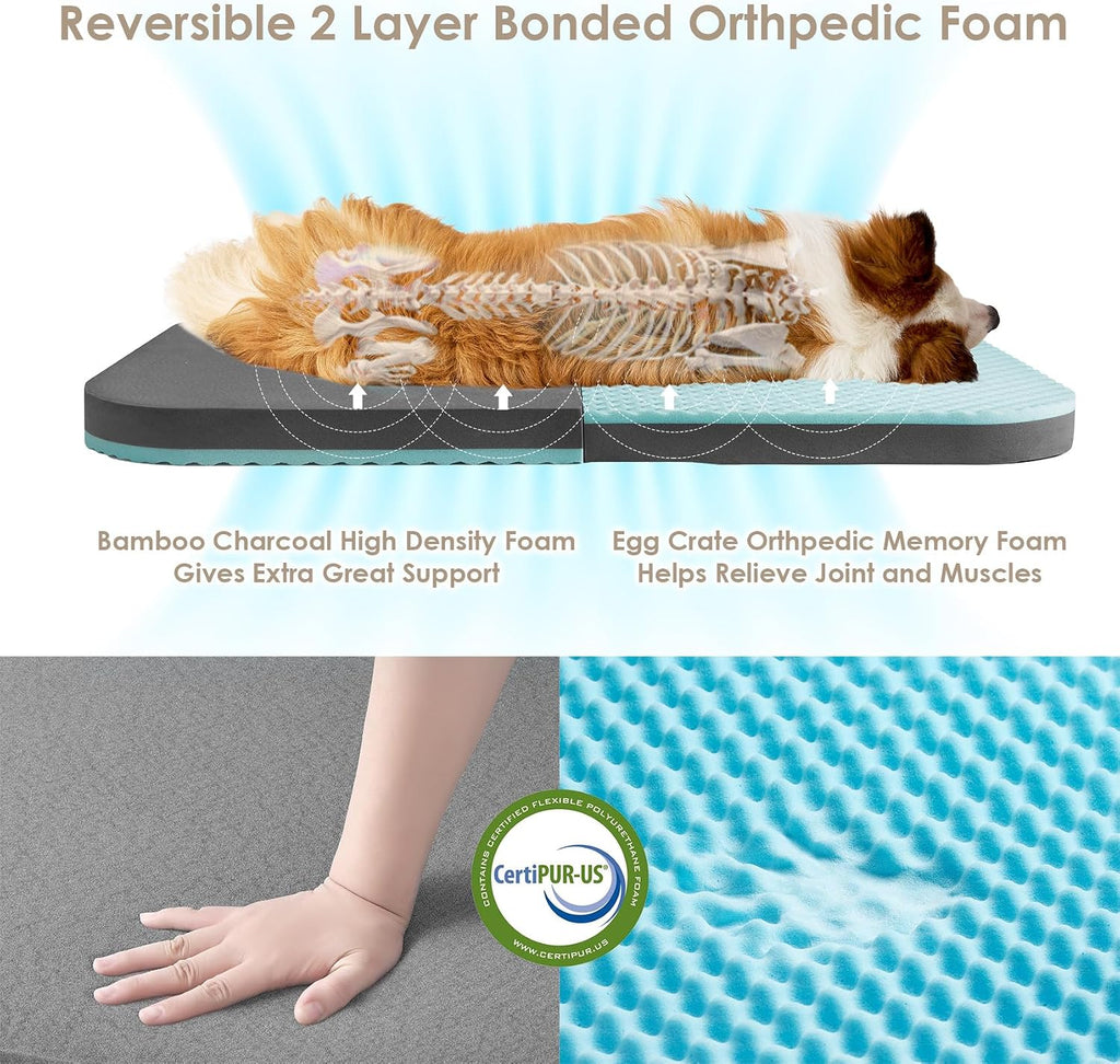 Foldable XXL Dog Bed for Large Sized Dog - 54x38x7.5, Faded Brown