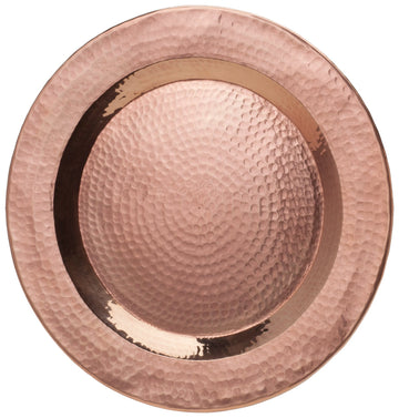 Charger Plate, 12 inch diameter, Pure Copper, Hand hammered