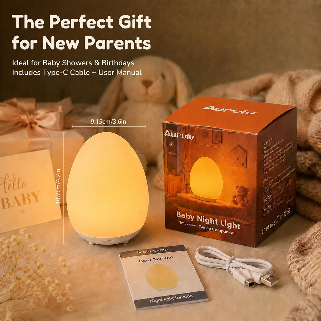 Egg Night Light for Kids, Rechargeable Baby Night Light