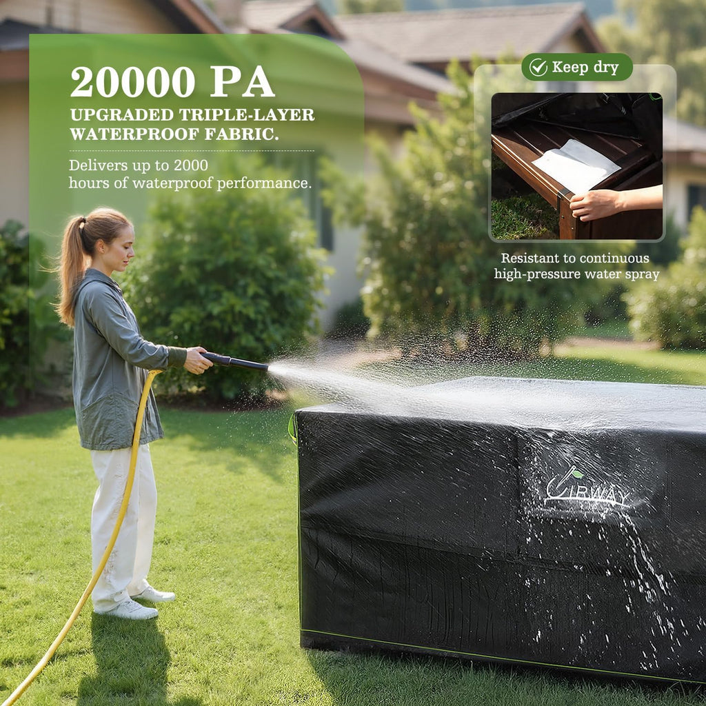 600D Rectangular Outdoor Furniture Covers-Upgraded Tough Oxford fabric Heavy Duty Waterproof Patio Table Cover for
