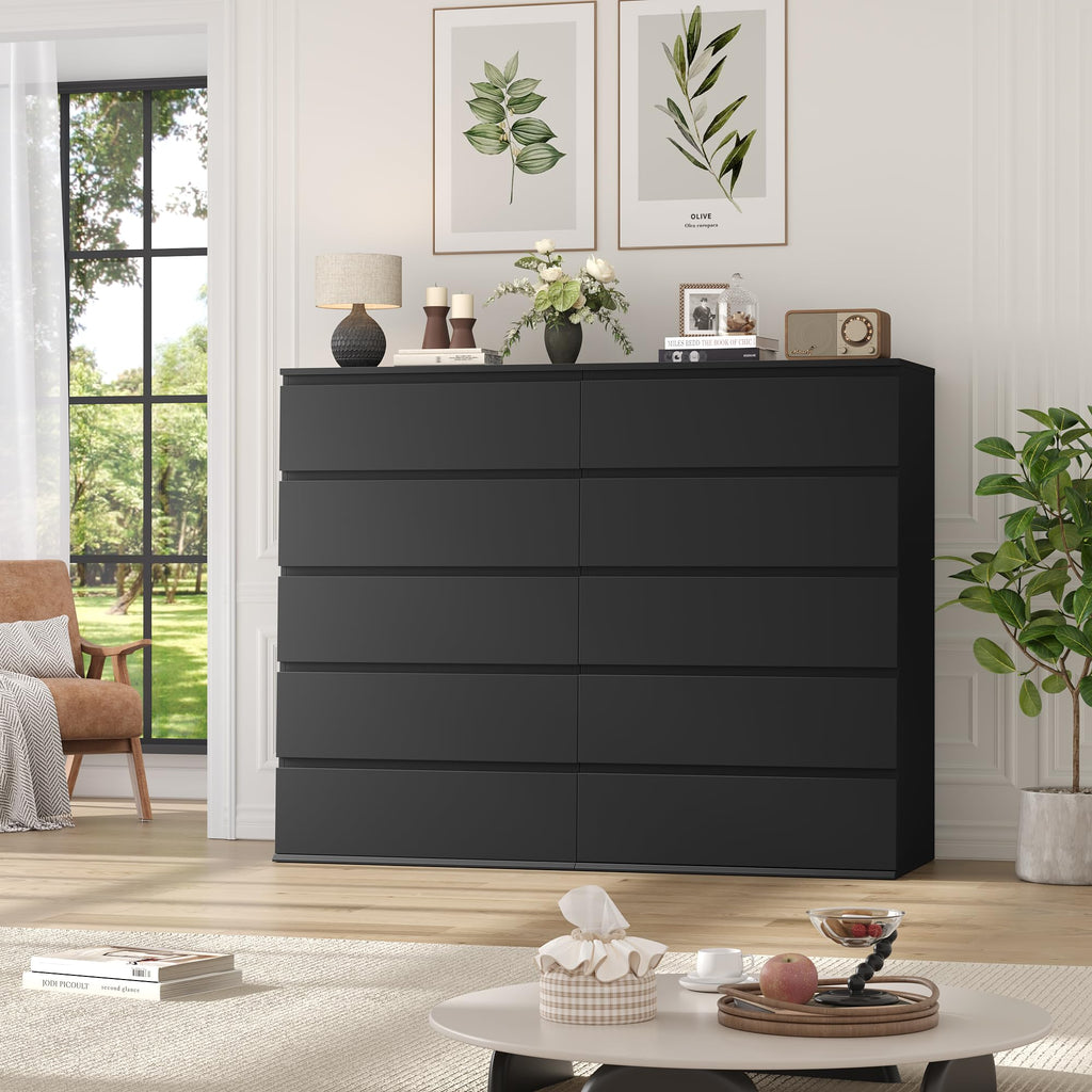 Black Dresser, Dresser, 5 Drawer Chest of Drawers