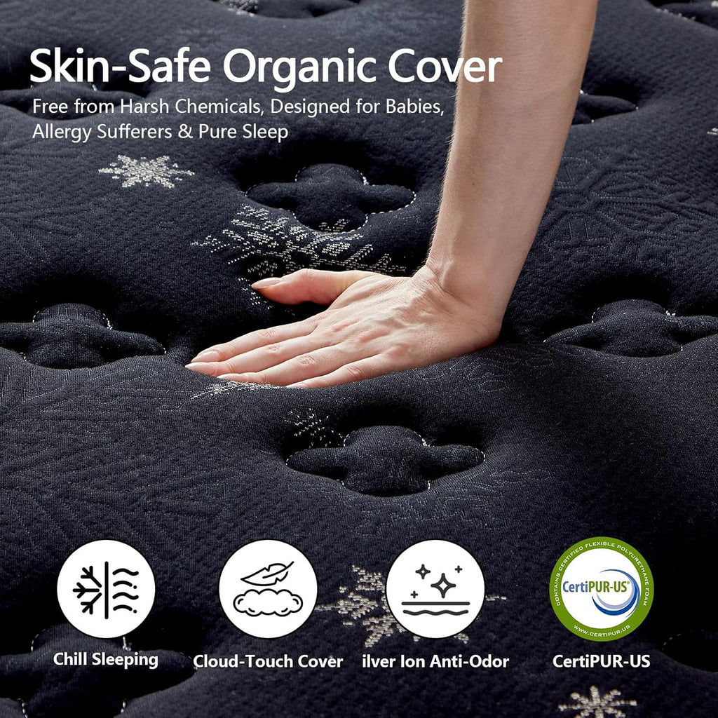 Full Mattress, 12 Inch Full Size Mattress in a Box, with Pocket Springs & Cooling Memory Foam, Hybrid Firm