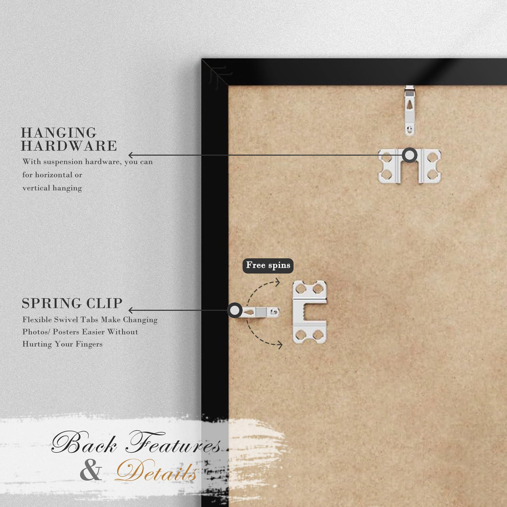 18x24 Picture Frame Set of 2, for Wall Mounting Display, Black